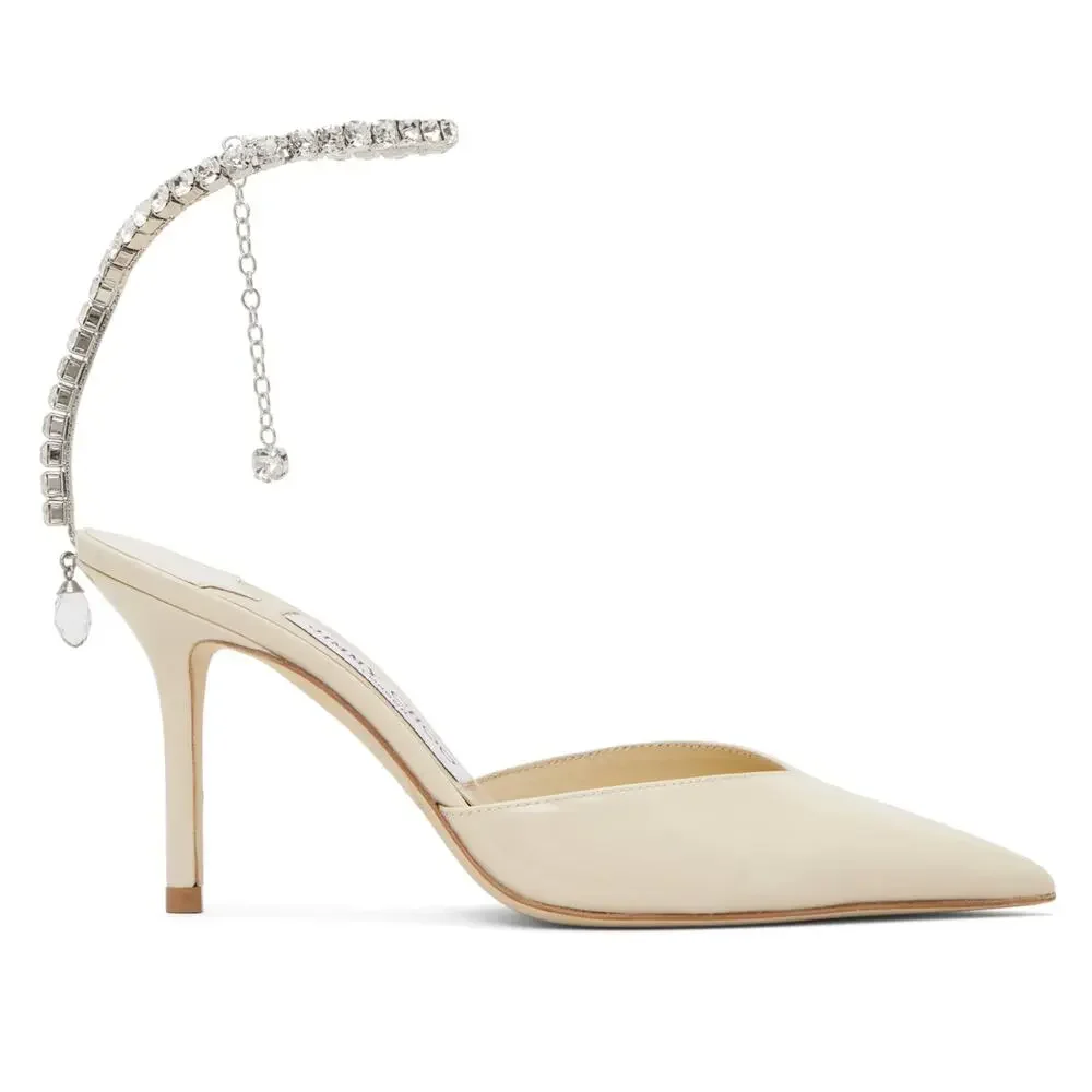 Jimmy Choo Off-White Saeda 85 with Crystal (Size IT 36)